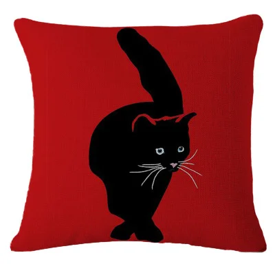 Cat Animal Pillow Home Cotton Sofa Cushion Hug Pillowcase