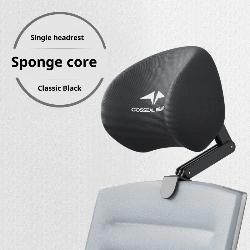 Adjustable Chair Headrest and Lumbar Support Pillow, Classic Black with Sponge or Memory Foam Core