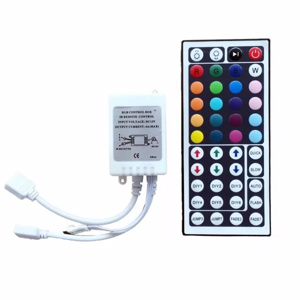 44‑Key Dual‑Connector IR Remote Controller with Color‑Changing Functions