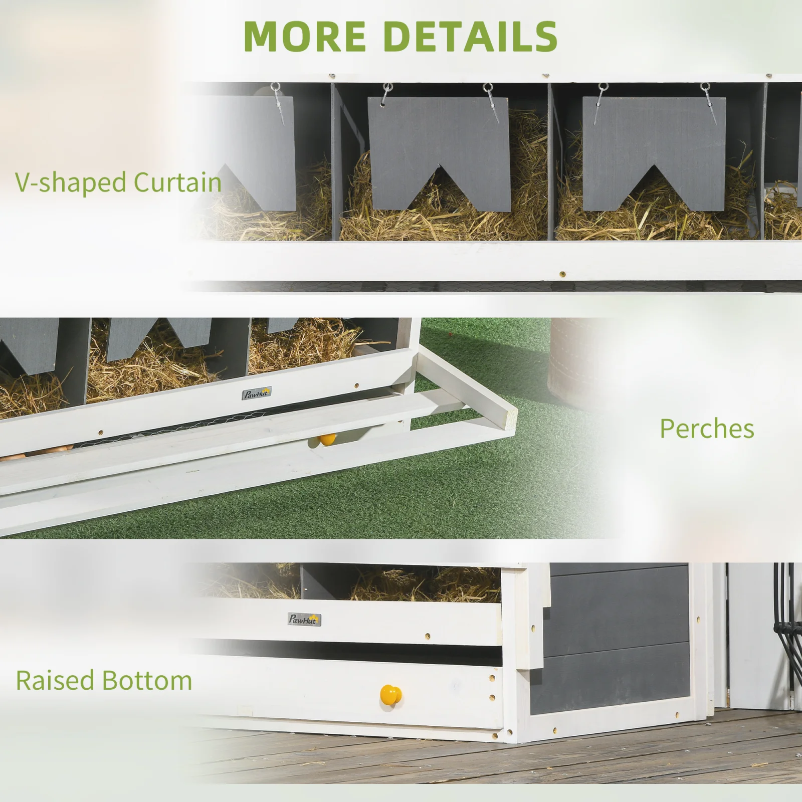 Chicken Nesting Box, 8 Compartment Wood Laying Boxes for Chicken Coop