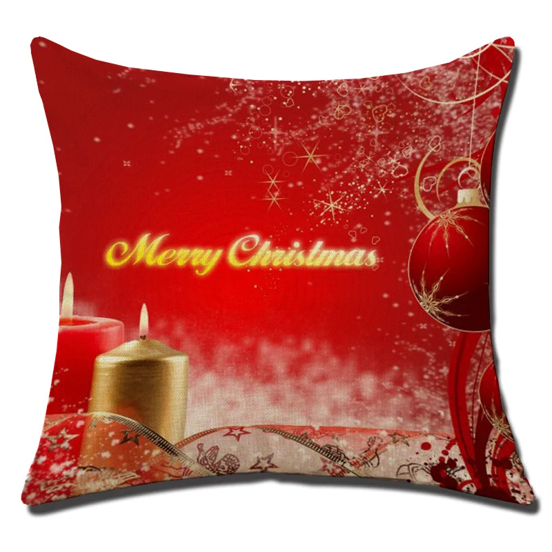 Christmas Cushion Holiday Pillowcase Cotton and Linen