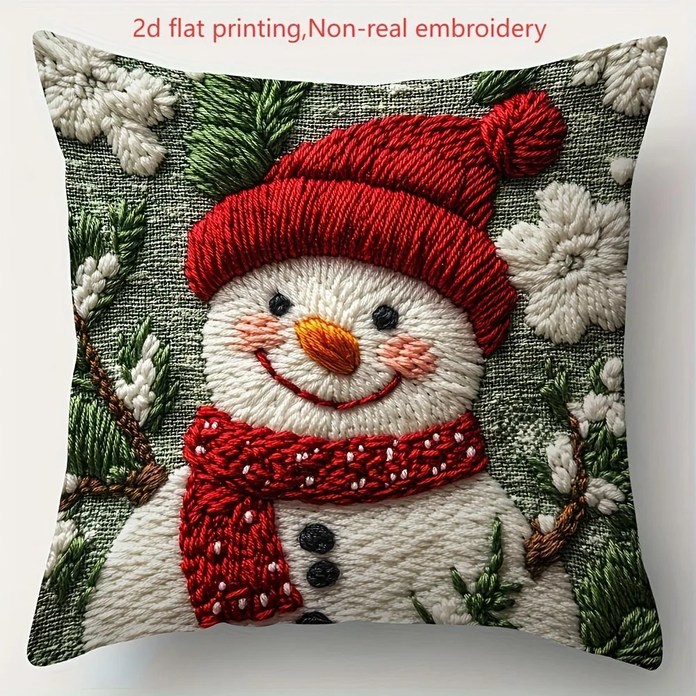Christmas Festival Elk Rabbit Linened Cushion Cover