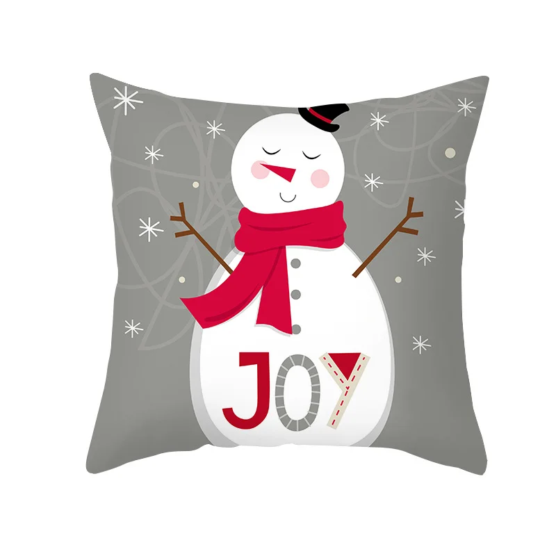 Christmas Pillowcase Cartoon Elk Sofa Cushion Cover