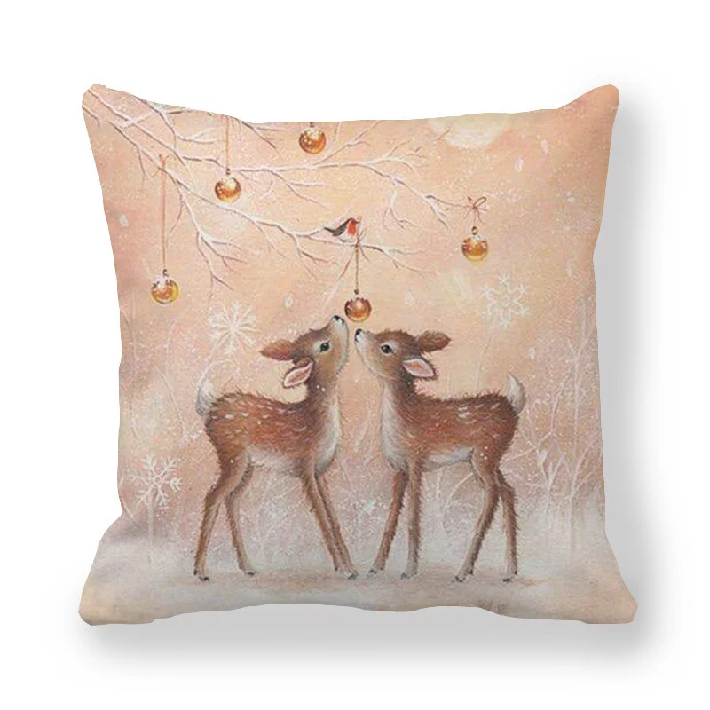 Christmas Style Encrypted Peach Skin Pillowcase