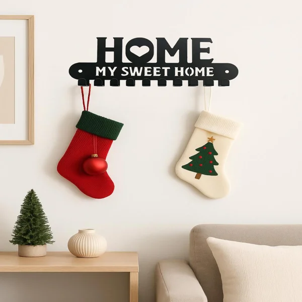 Cifbuy 2-in-1 Halloween Christmas Wall Key Holder with Sturdy Iron Hooks Entryway Organizer Holiday Home Decor(tiktok, Pick-up Service)