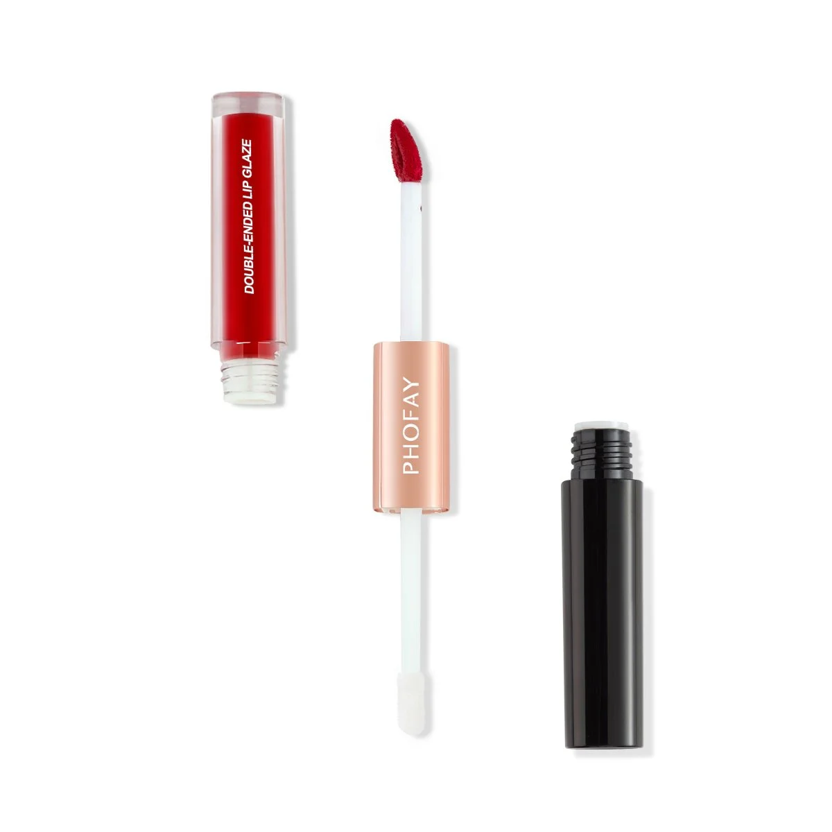 Double Head Non-Stick Glossy Lip Balm with Built-In Mirror for Hydration