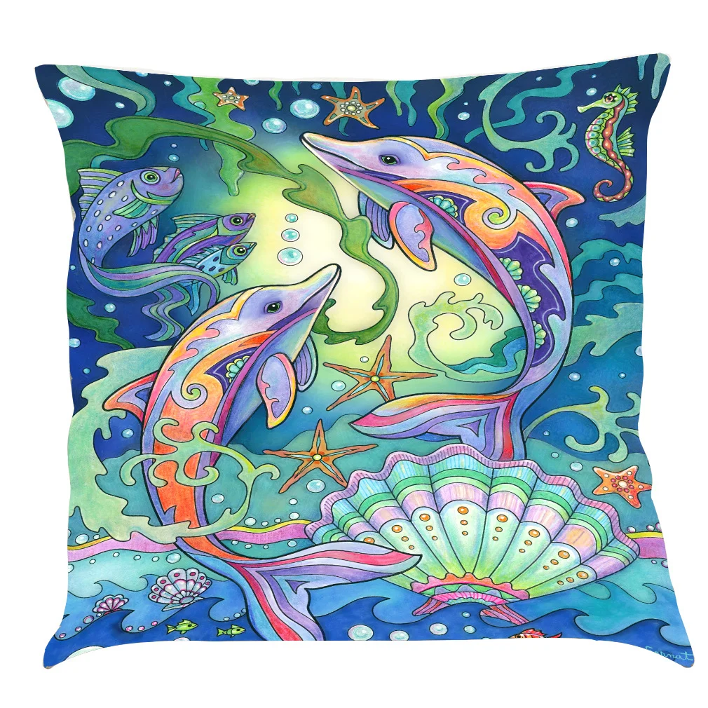 Classic Ocean Series Cotton and Linen Pillowcase