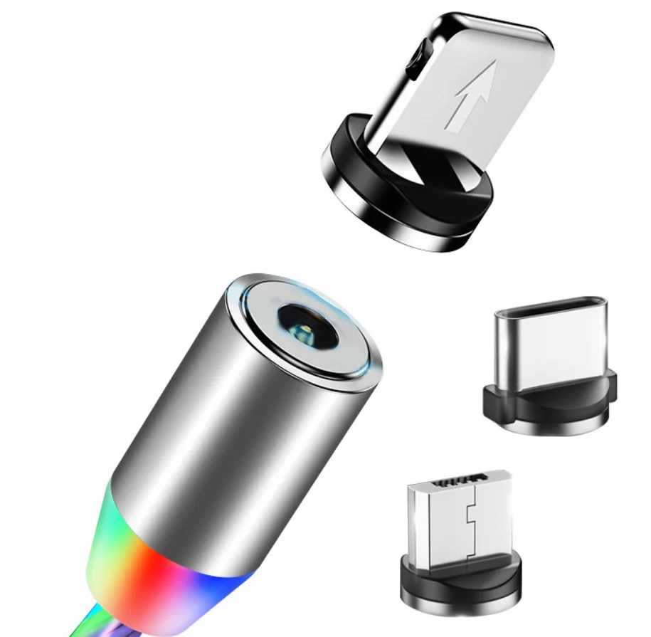 Magnetic Charging Cable for iPhone and Android with LED Light Ring