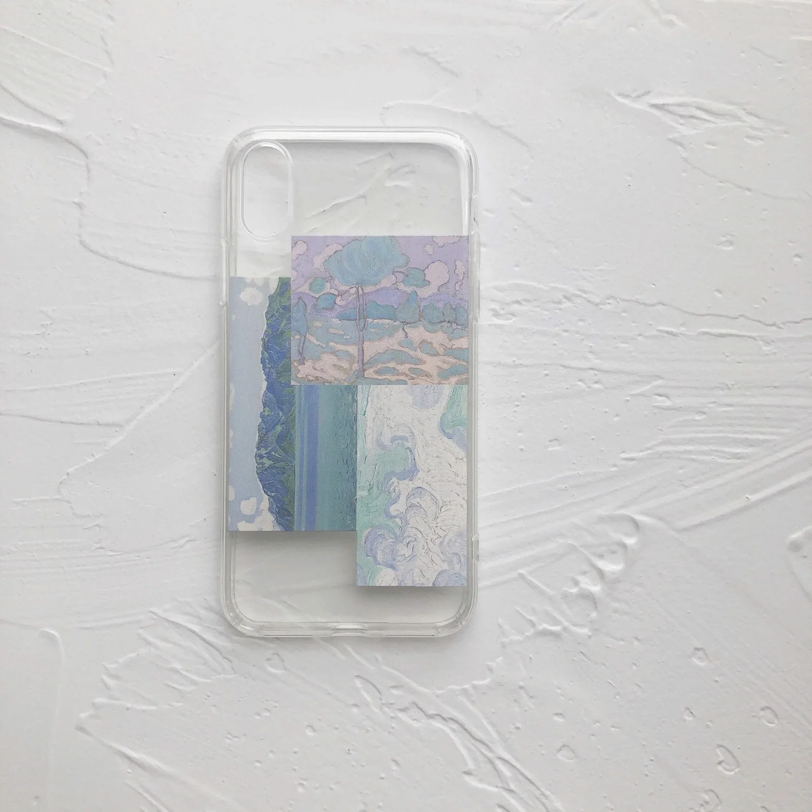Compatible with Apple , Oil Painting Landscape Clouds Mountains and Rivers Mobile Phone Case