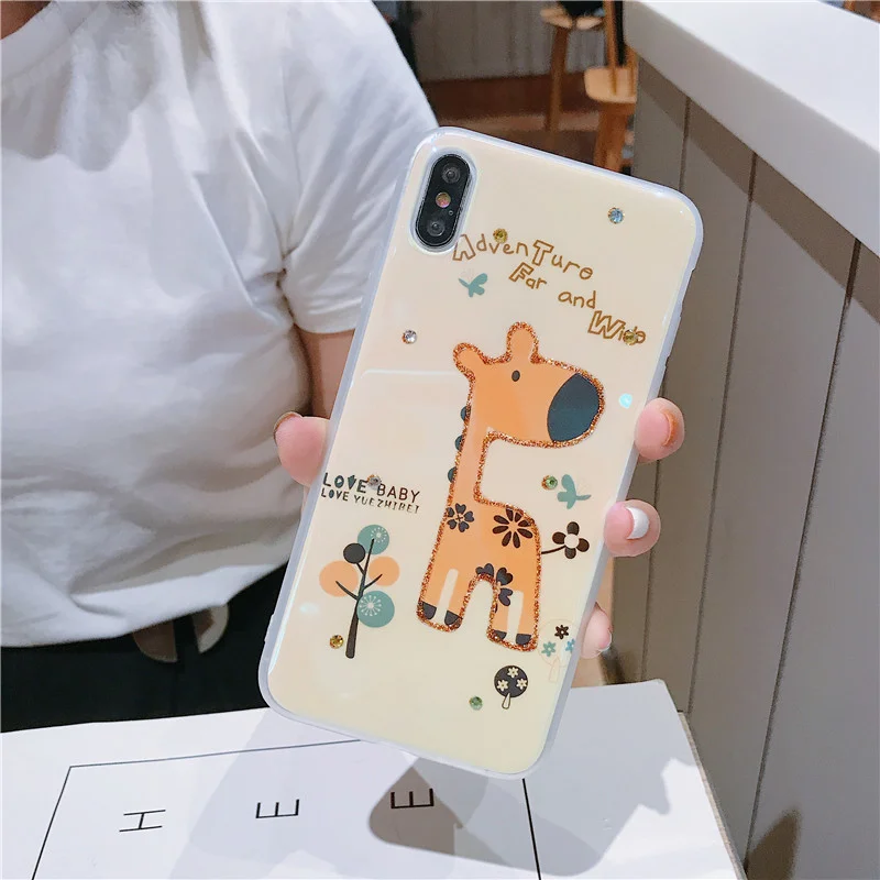 Compatible with Apple , Shatter-resistant Cartoon Giraffe Cute Elephant Phone Case