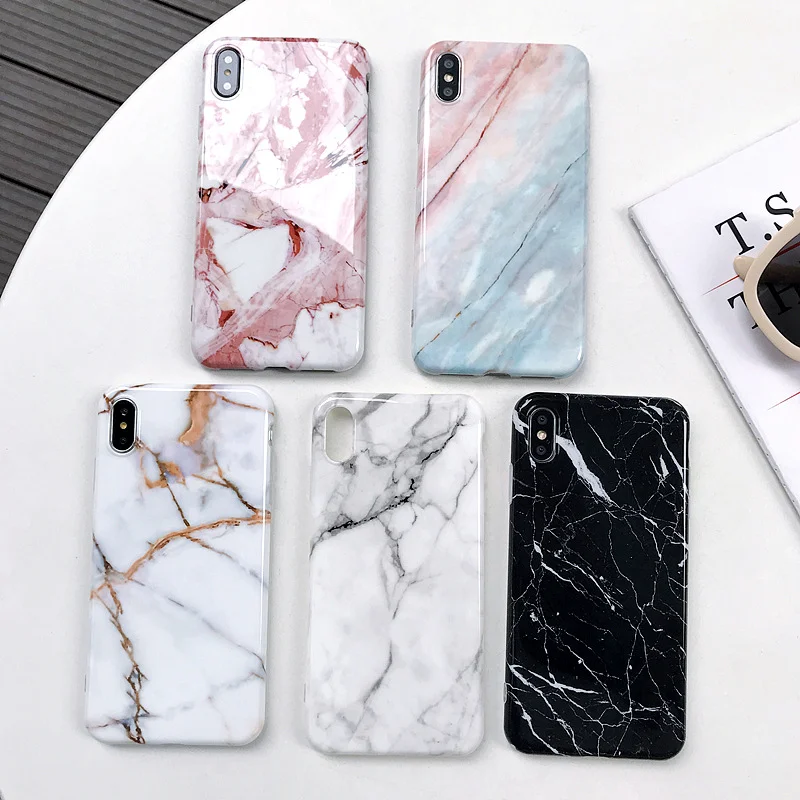 Compatible with Apple, Smooth Marbled Iphone 11 Pro Max Silicone Soft Case