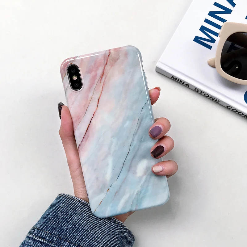 Compatible with Apple, Smooth Marbled Iphone 11 Pro Max Silicone Soft Case