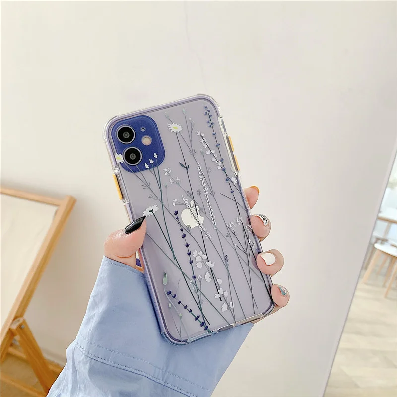 Compatible with , Idyllic Small Flower Soft Shell Transparent Mobile Phone Case
