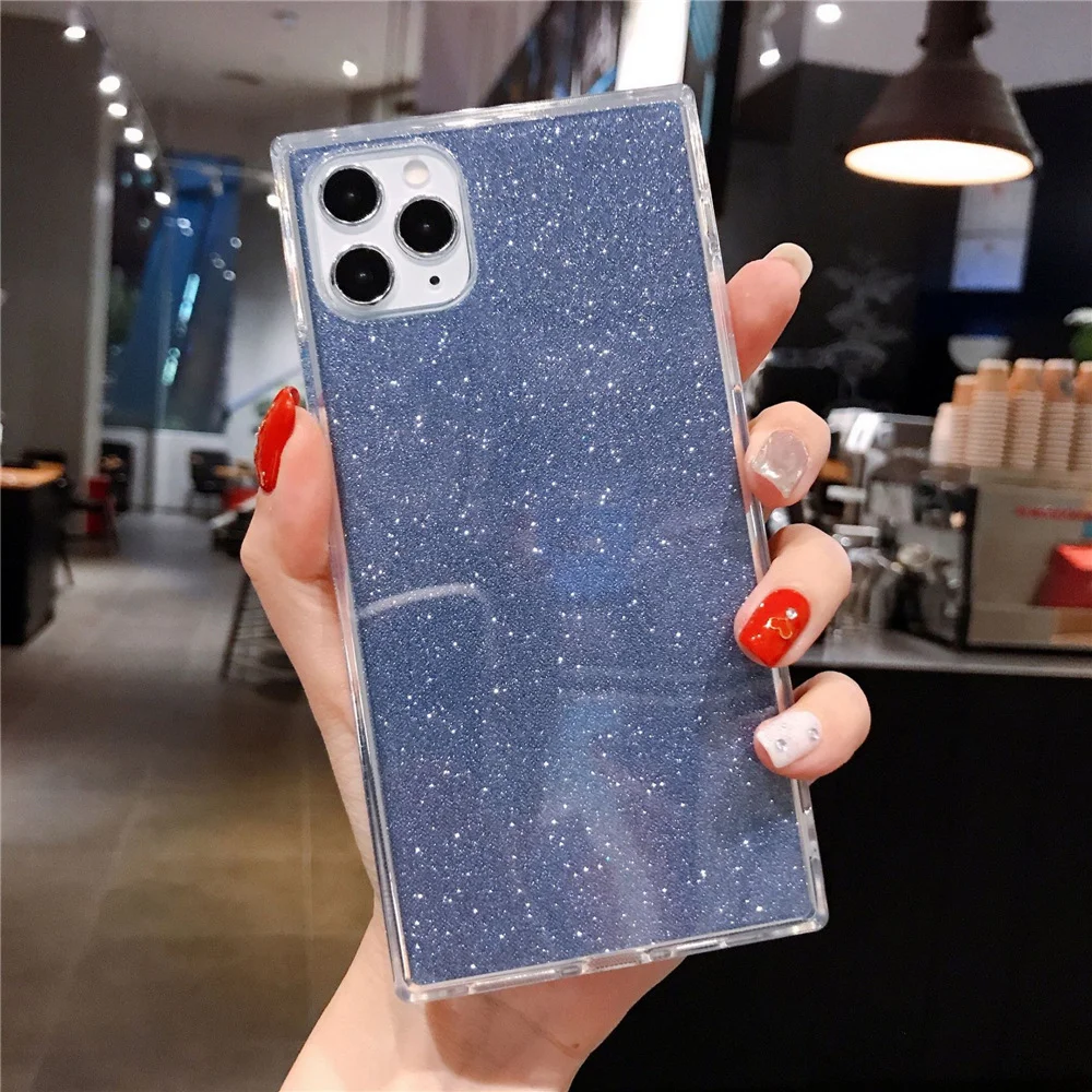Compatible with , Square Glitter Transparent Tpu Soft Shell