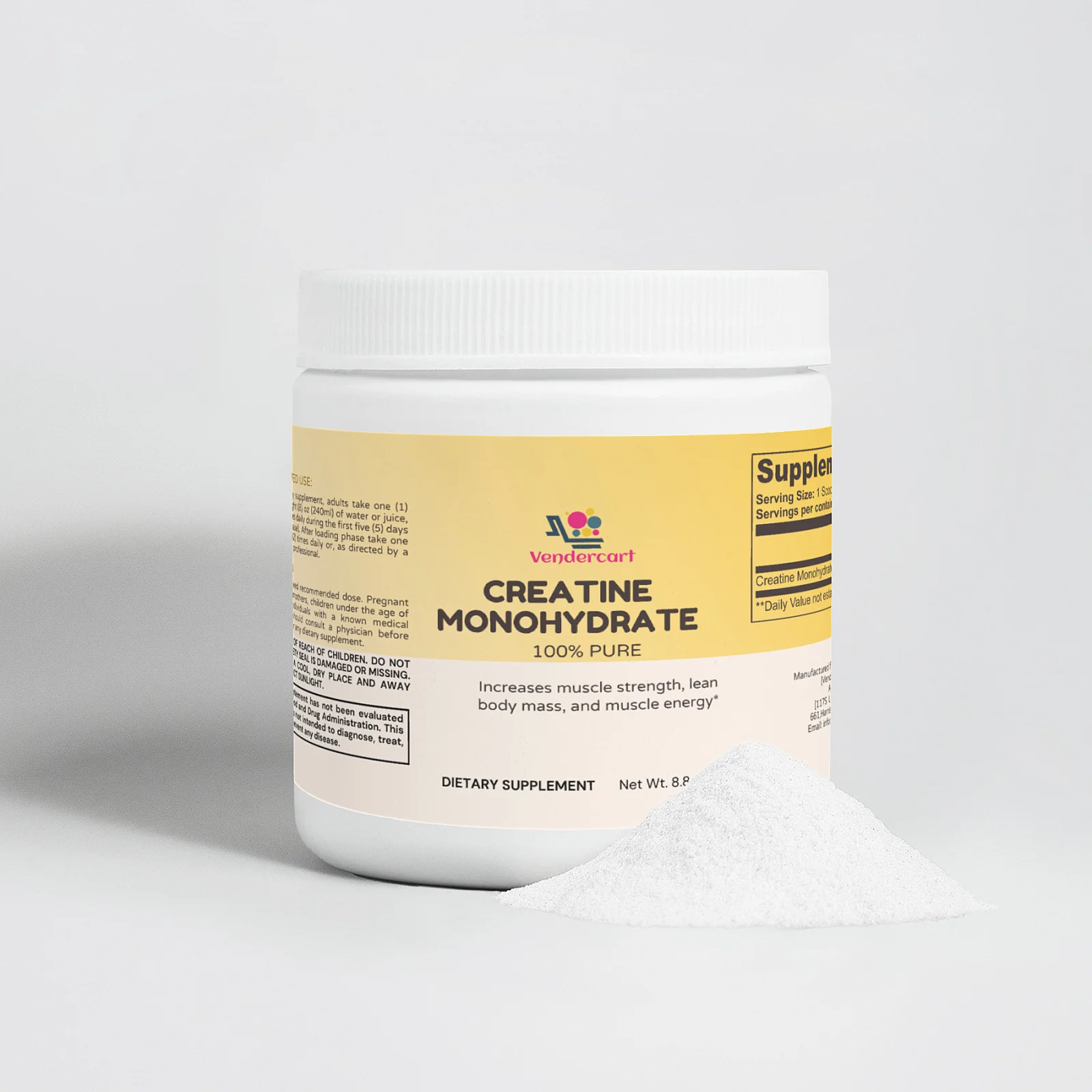 Creatine Monohydrate Powder Supplement - High Quality Dietary Supplement for Muscle Growth & Athletic Performance