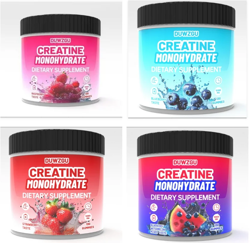 Creatine Energy Soft Candy with B6 B12 for Workout Recovery, Blue Raspberry