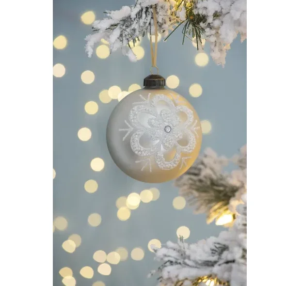 D3.9 Christmas Ball Ornaments, Glass Decorative Hanging Ball Christmas Tree Ornaments for Holiday Party Decorations, Set of 6