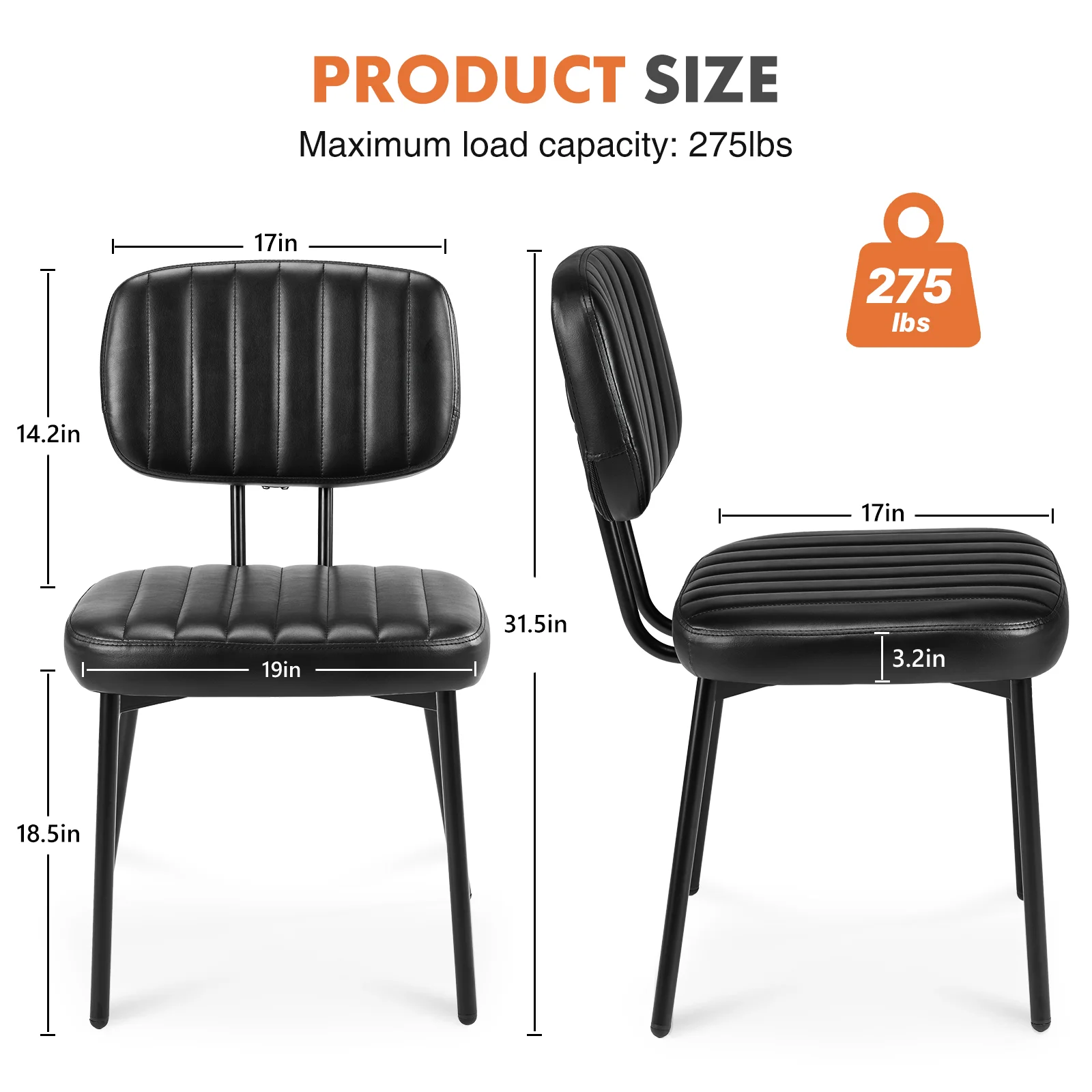 Dining Room Decorative Chair with Artificial Leather Cushion