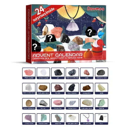 Dowmoo Christmas Advent Calendar Mineral Blind Box 24-box Christmas Gift Toy Mineral Blind Box