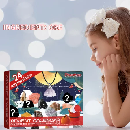 Dowmoo Christmas Advent Calendar Mineral Blind Box 24-box Christmas Gift Toy Mineral Blind Box