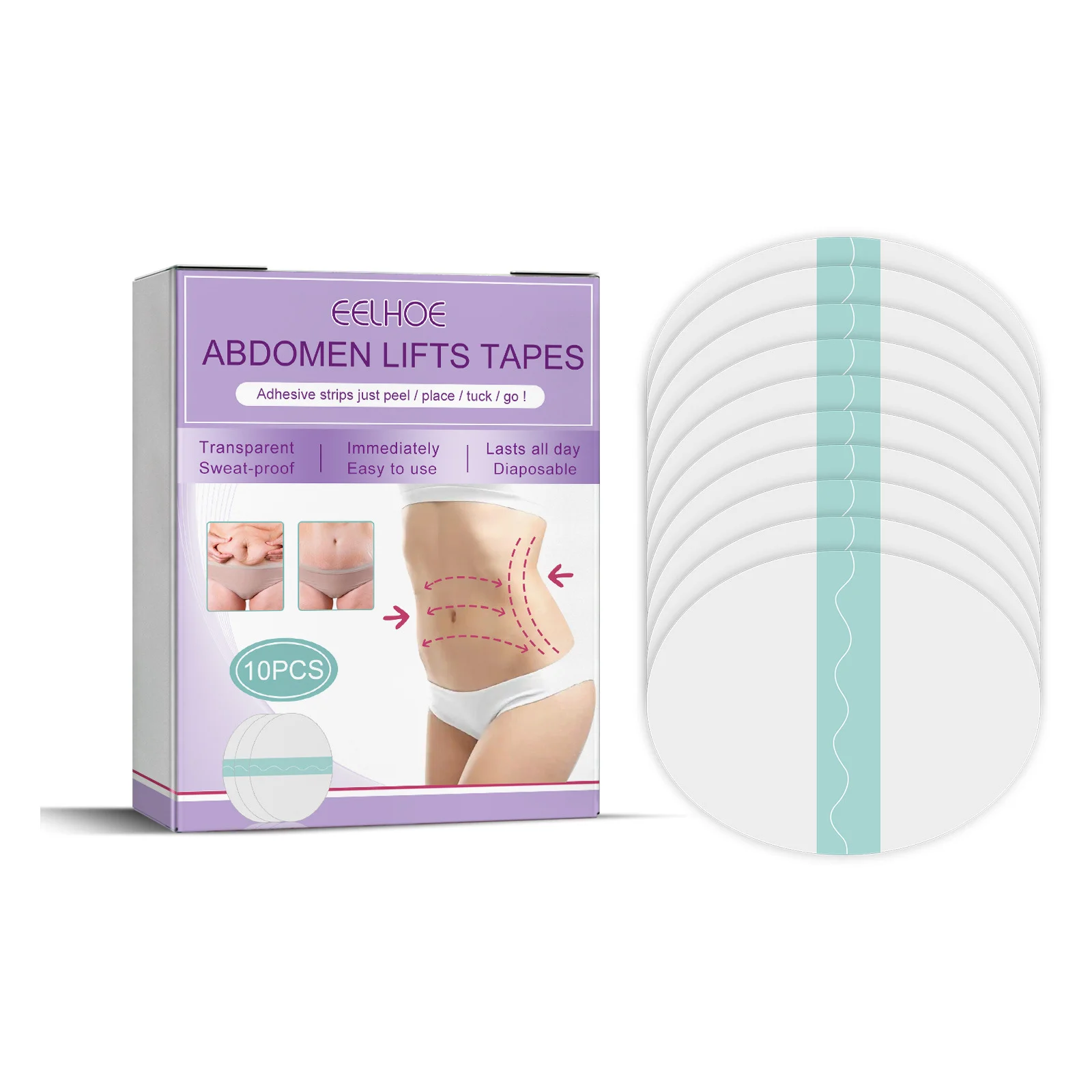 Clear Abdomen Lifting Tape Belly Pad Anti-Wrinkle Skin Care Tape for Tummy Firming