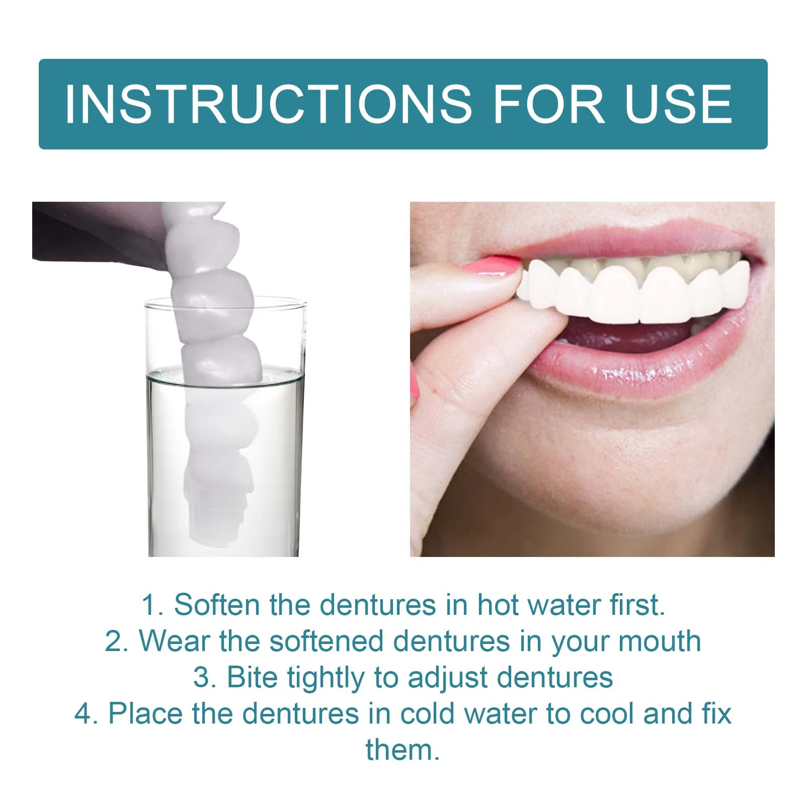 EELHOE Adjustable Snap-on Dentures Kit – Polypropylene Gap-Filling Kits with Sturdy Buckles