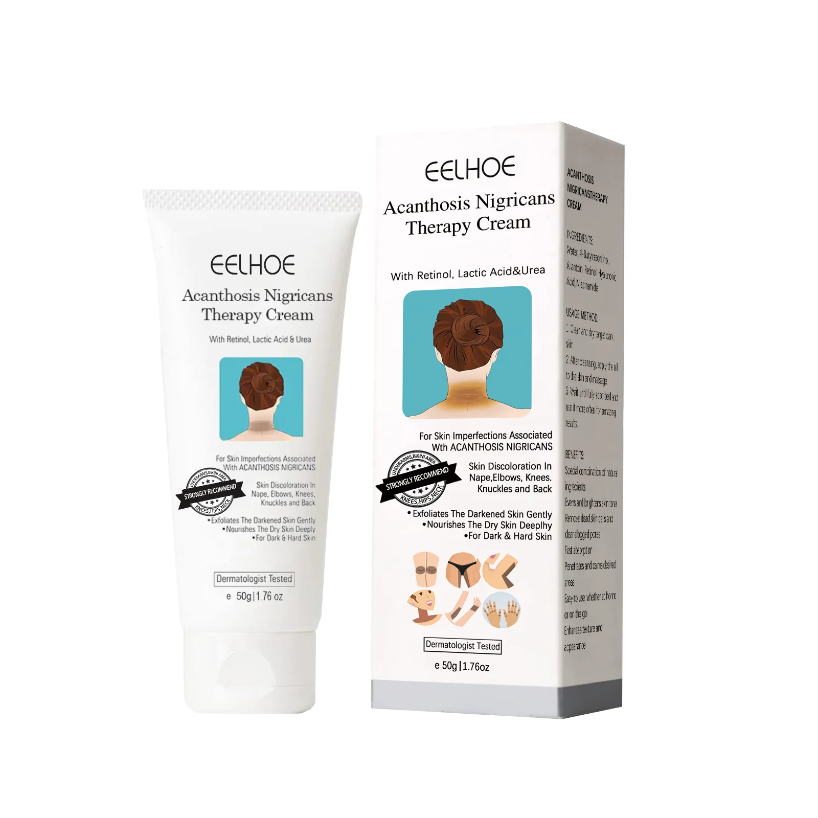 Black Echinacea Repair Body Cream with Retinol, Hyaluronic Acid & Niacinamide for Underarms, Arms, Knees & Joints - Moisturizing Skin Brightening Cream