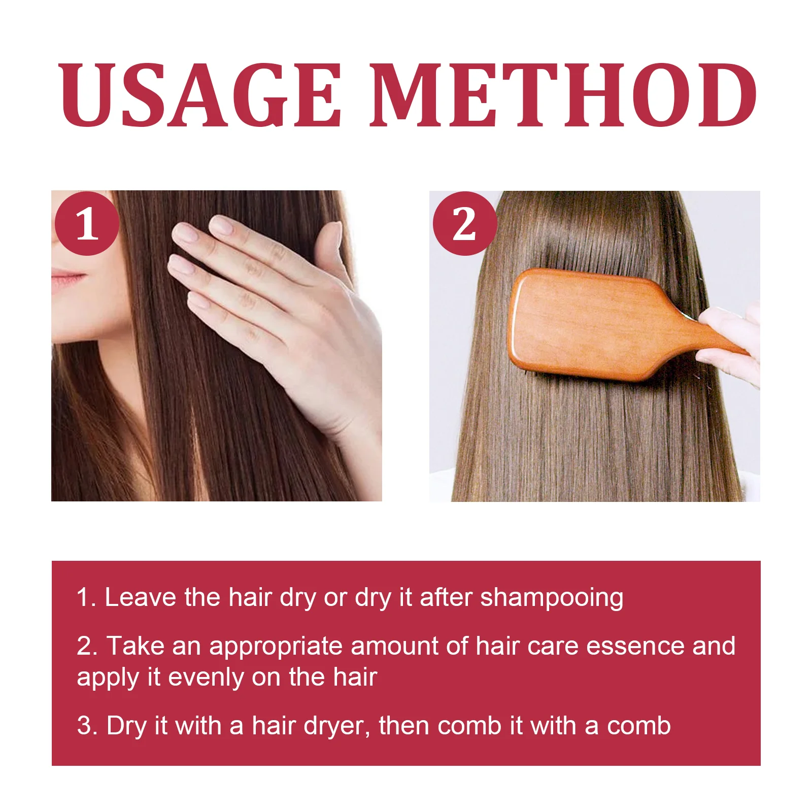 Leave-in hair serum with cetrimonium chloride for repairing damaged hair, moisturizing fluffy smooth finish