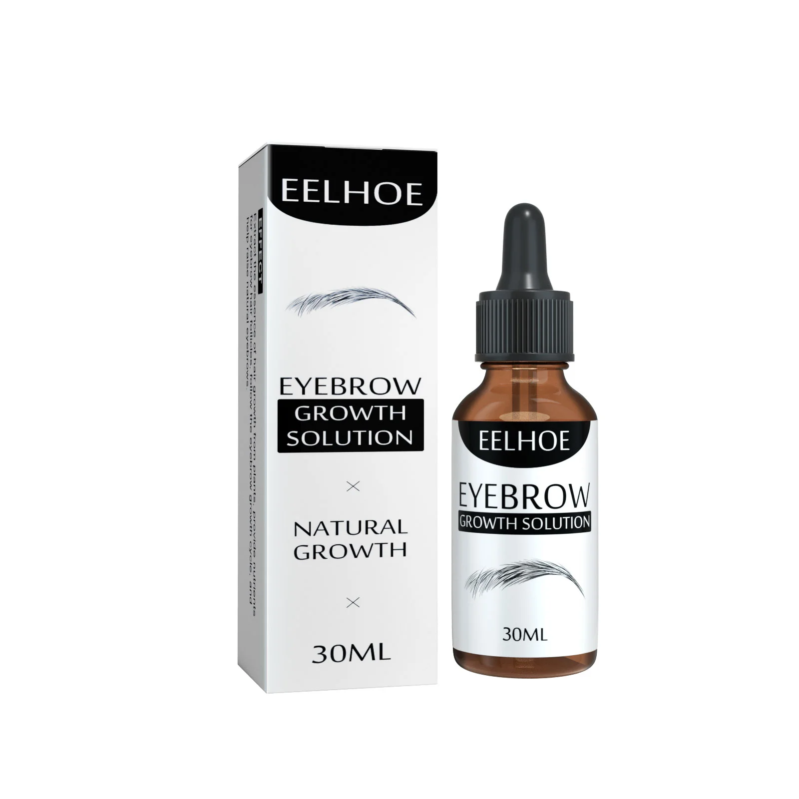 Black Eelhoe Eyebrow Liquid - Natural Essential Oil for Thick Eyebrow Repair