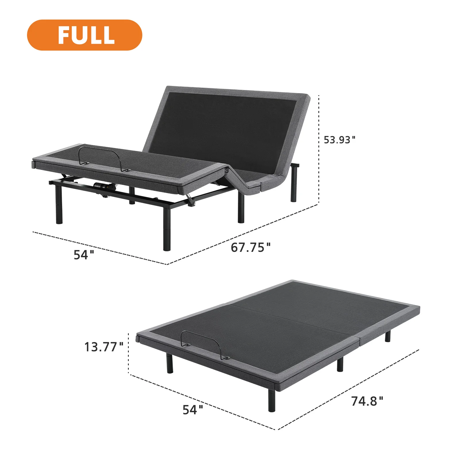Electric Bed Fully Functional Bed Frame with Wireless Remote Control