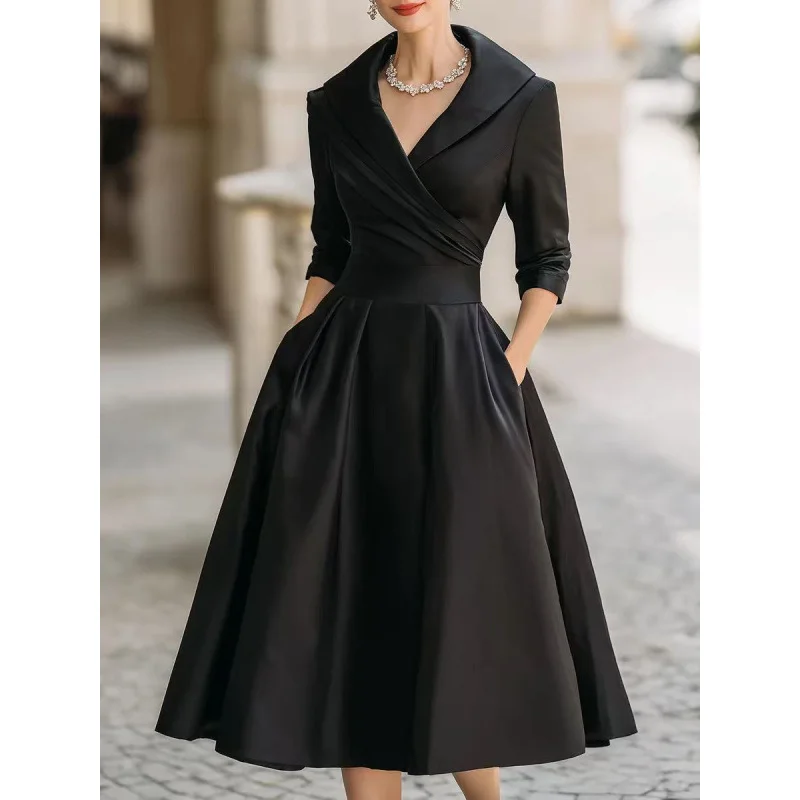 Elegant Formal Waist-tight Dress Slimming Elegant Long Sleeve