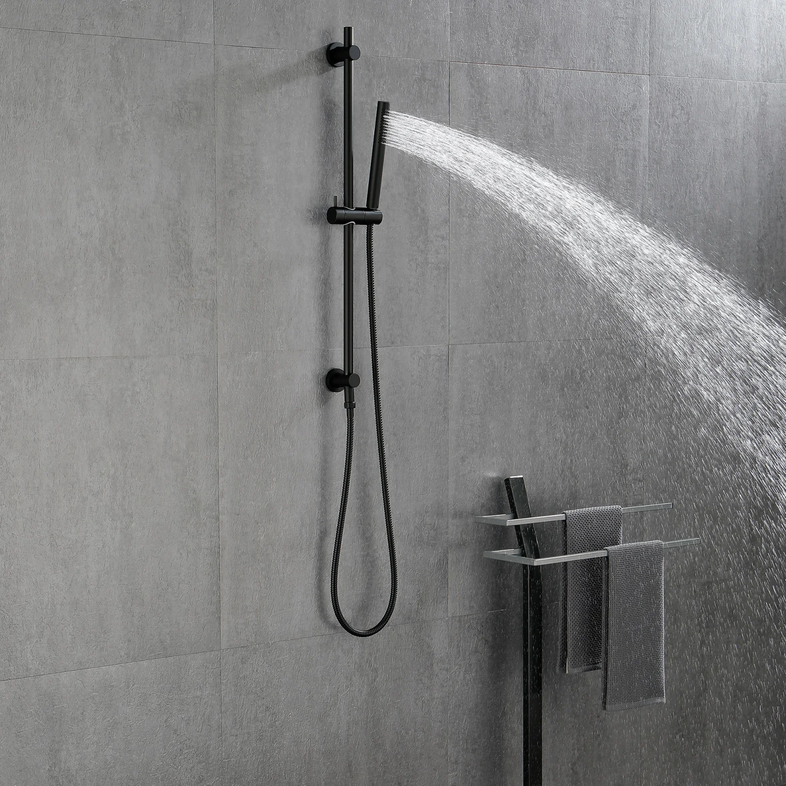 Environmentally Friendly Handheld Showerhead with 28 Inch Slide Bar and 59 Inch Hose