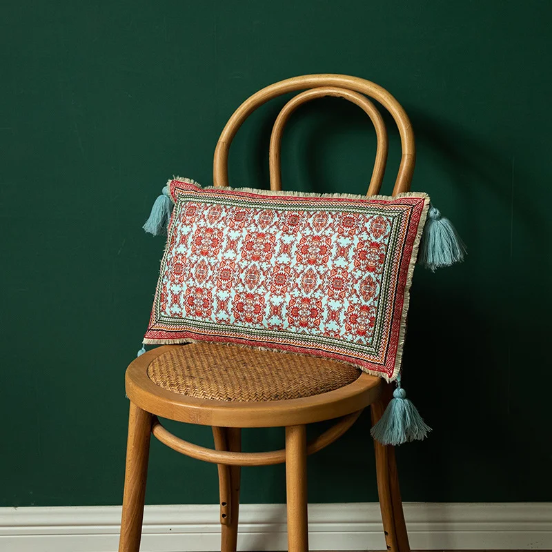 Ethnic Cotton Fabric Fringed Waist Pillowcase