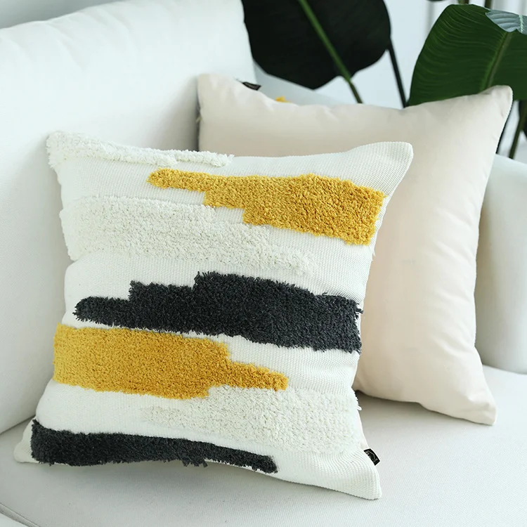 European Full Tufted Sofa Cotton Thread Woven Pillowcase