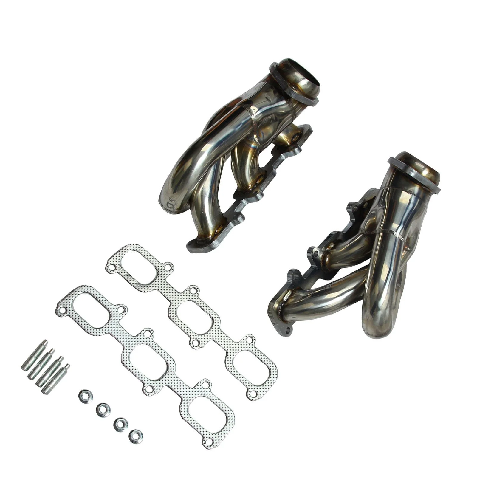 Silver 201 Stainless Steel Exhaust Manifold Header for 2011-2015 Ford Mustang 3.7L V6
