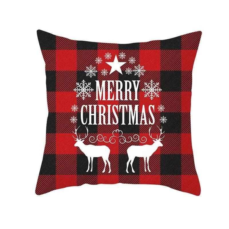 Fashion Classic Red Plaid Christmas Pillowcase