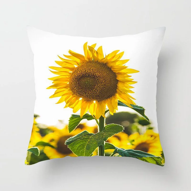 Fashion Plant Flower Peach Skin Cushion Cover
