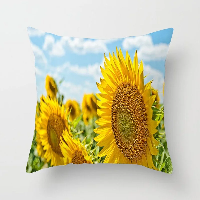 Fashion Simple Plant Flower Peach Skin Pillowcase