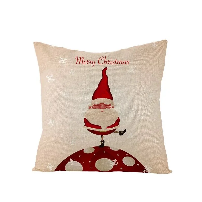 Fashionable Cartoon Pattern Christmas Pillowcase Comfortable Linen