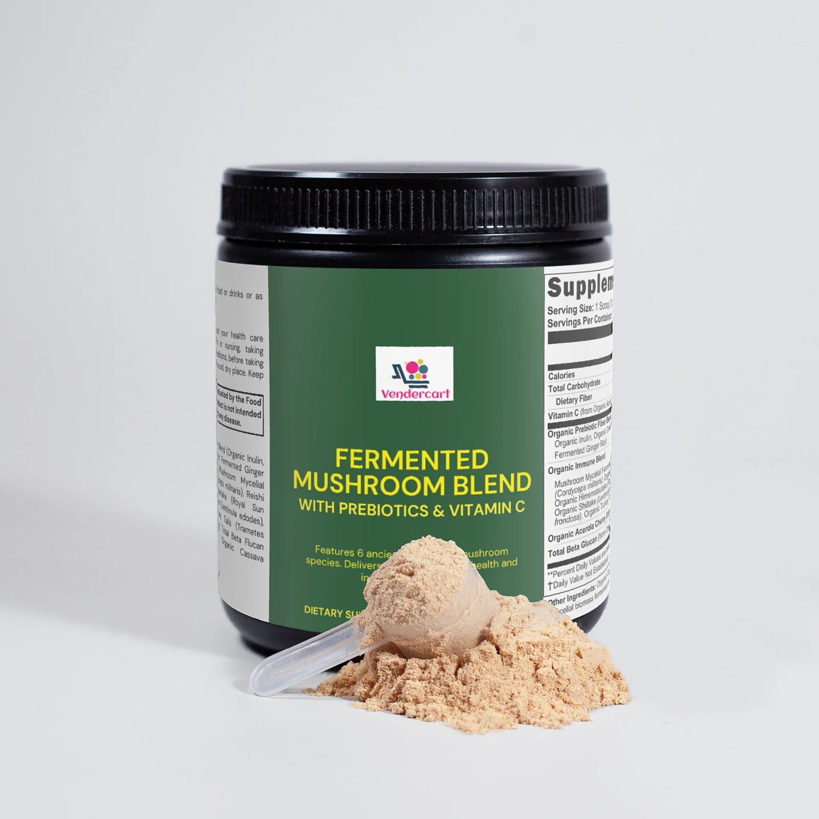 Organic Fermented Mushroom Blend Powder for Immune & Gut Health