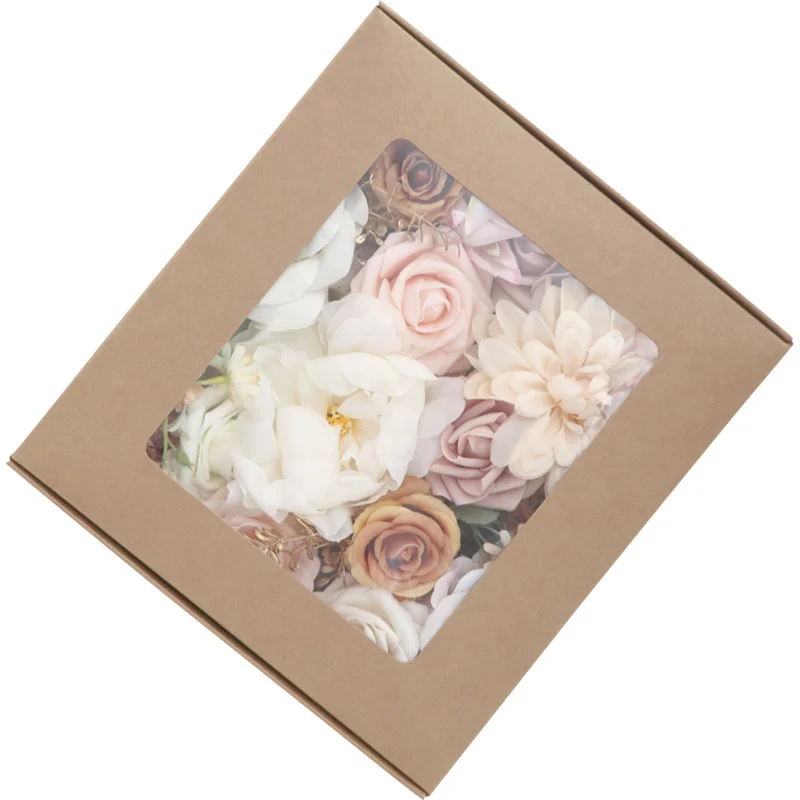Lotus Pink Champagne Rose Silk Flower Box – perfect wedding, birthday or bridesmaid gift