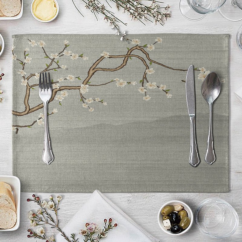 Flower Placemat for Dining Table Coaster Plum Blossom Home Decoration Accessories