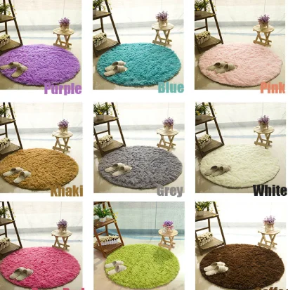 Fluffy Round Rug Carpets for Living Room Decor Faux Fur Carpet Kids Room Long Plush Rugs for Bedroom Shaggy Ar