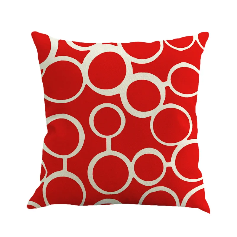 Foreign Trade Amazon Custom Simple Abstract Geometry Linen Cushion Office Cushion Pillowcase