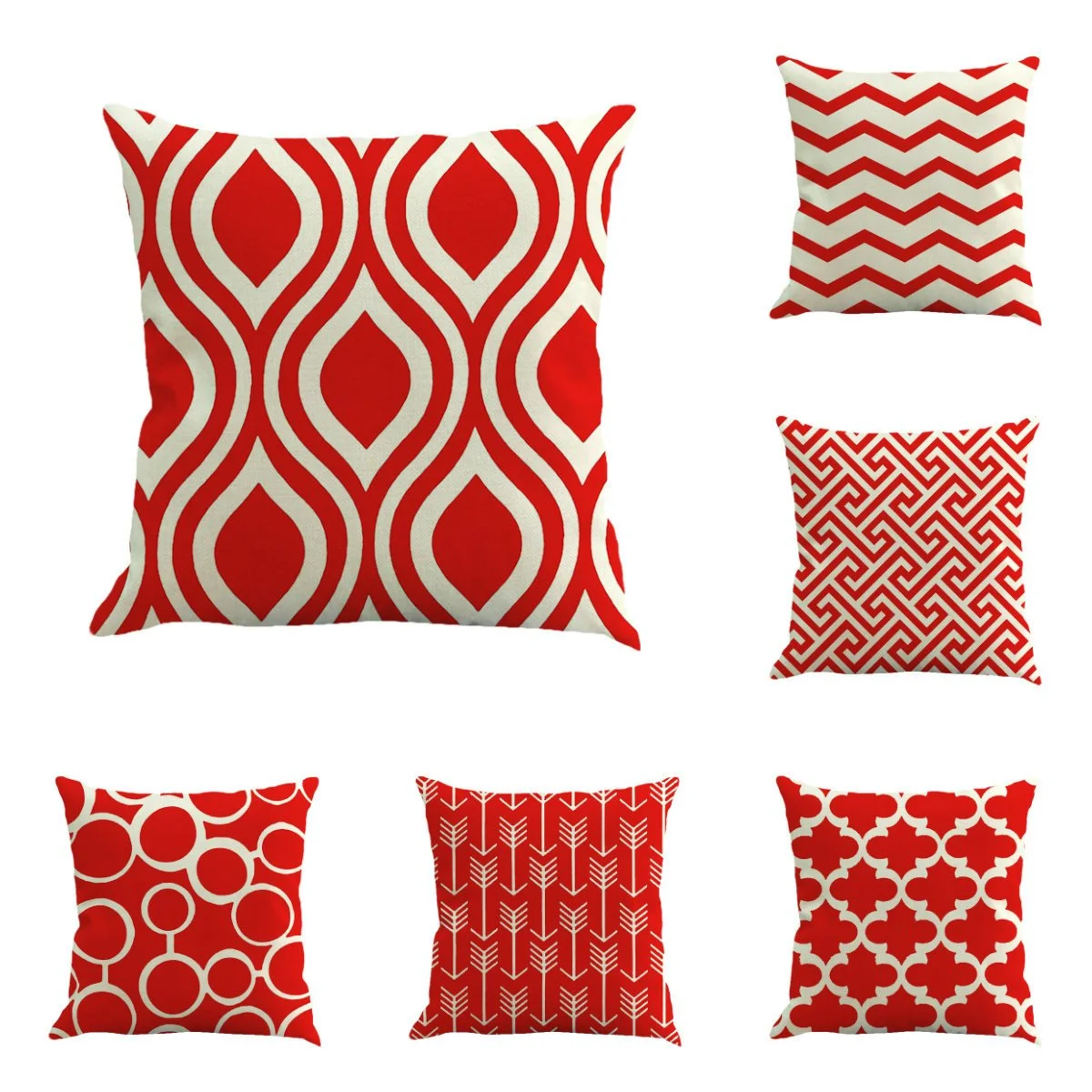 Foreign Trade Amazon Custom Simple Abstract Geometry Linen Cushion Office Cushion Pillowcase
