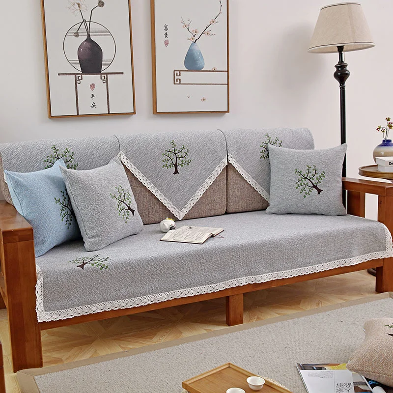 Four Seasons Fabric Cotton Linen Cushion Sofa Cover