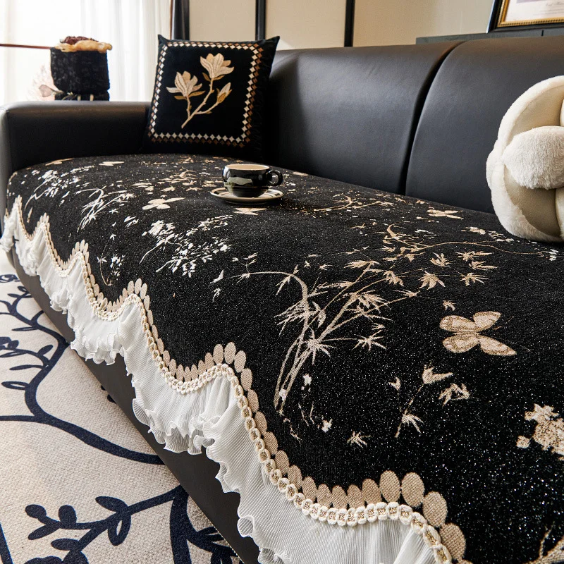 Four Seasons Universal Straight Row Non-slip Leather Sofa Cover