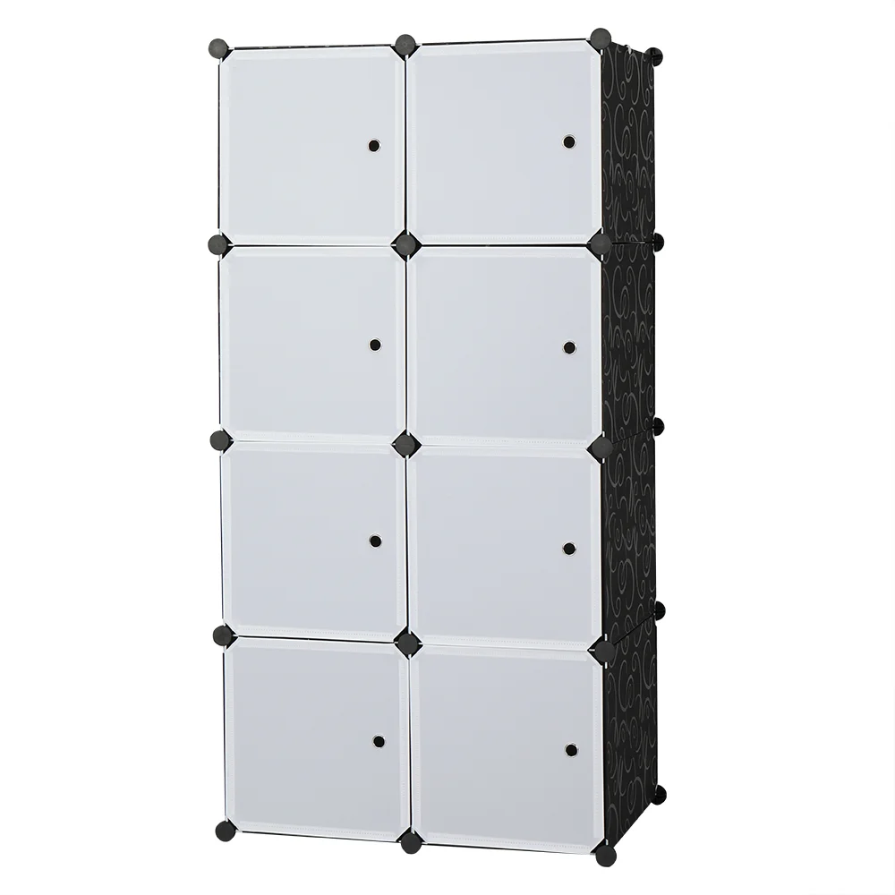 Freely Assemble Diy Style Rubik's Cube Wardrobe, Deepened 4 Layers and 8 Grids, 72x47x142cm