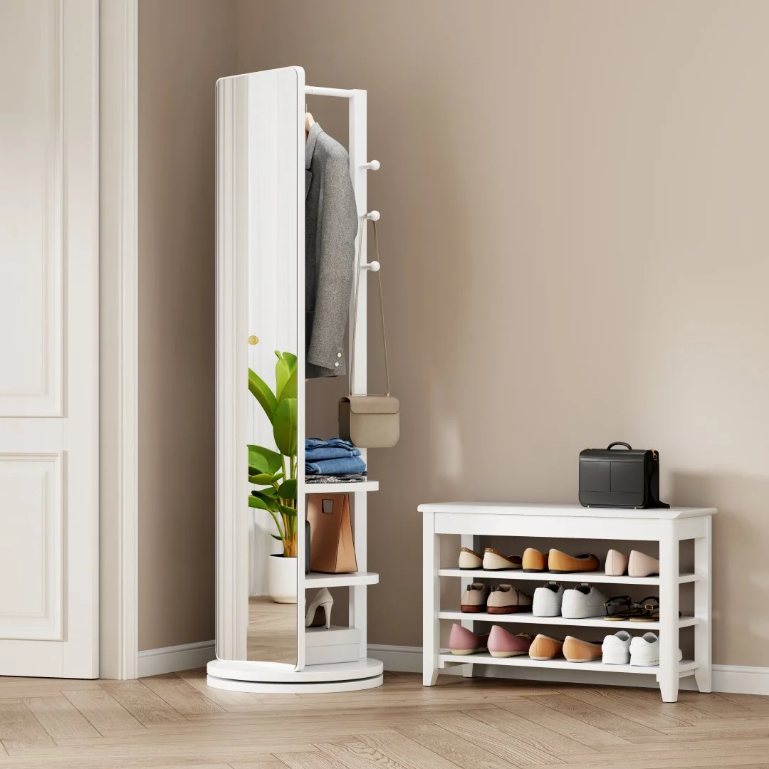 Full Ength Mirror, Rubber Wood Mirror 65.7x17.7 Inches Mirror Width 13.7 Inches Large Full Length Mirror Easy 