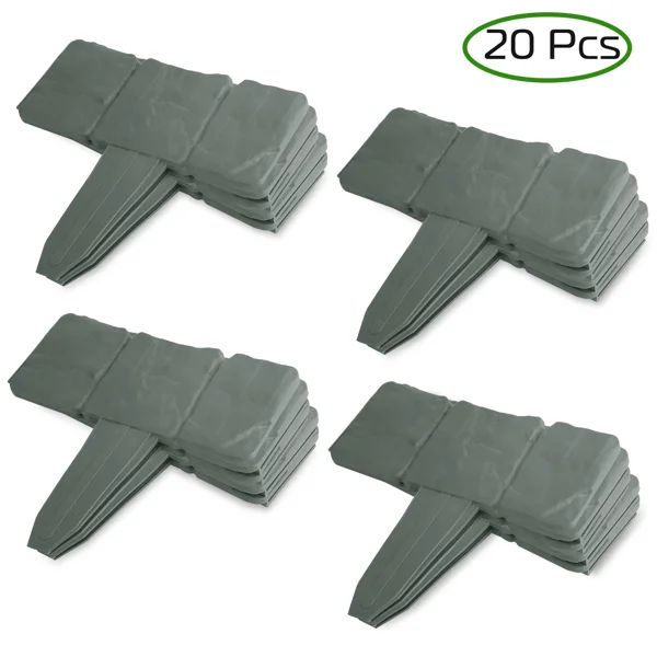 Flexible Imitation Stone Garden Edging, Gray Plastic Lawn Border for Flower Beds